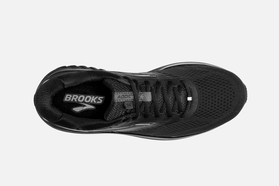 Brooks Addiction 14 Road Running Shoes Mens - Black/Grey - EDLQA-4250